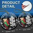 Gift For Couples, Gift For Husband, Gift For Wife, Gift For Boyfriend, Gift For Girlfriend, Christmas, Travel, Happy - The Year We Visited Travel Ornament Side View - Personalized Circle Glass Ornament