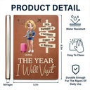 Travel,Gift For Couples,Gift For Husband,Gift For Wife,Gift For Boyfriend,Gift For Girlfriend,Happy - The Year We Will Visit - Personalized Leather Journal