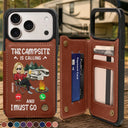 The Campsite Is Calling - Personalized Leather Flip Wallet Phone Case