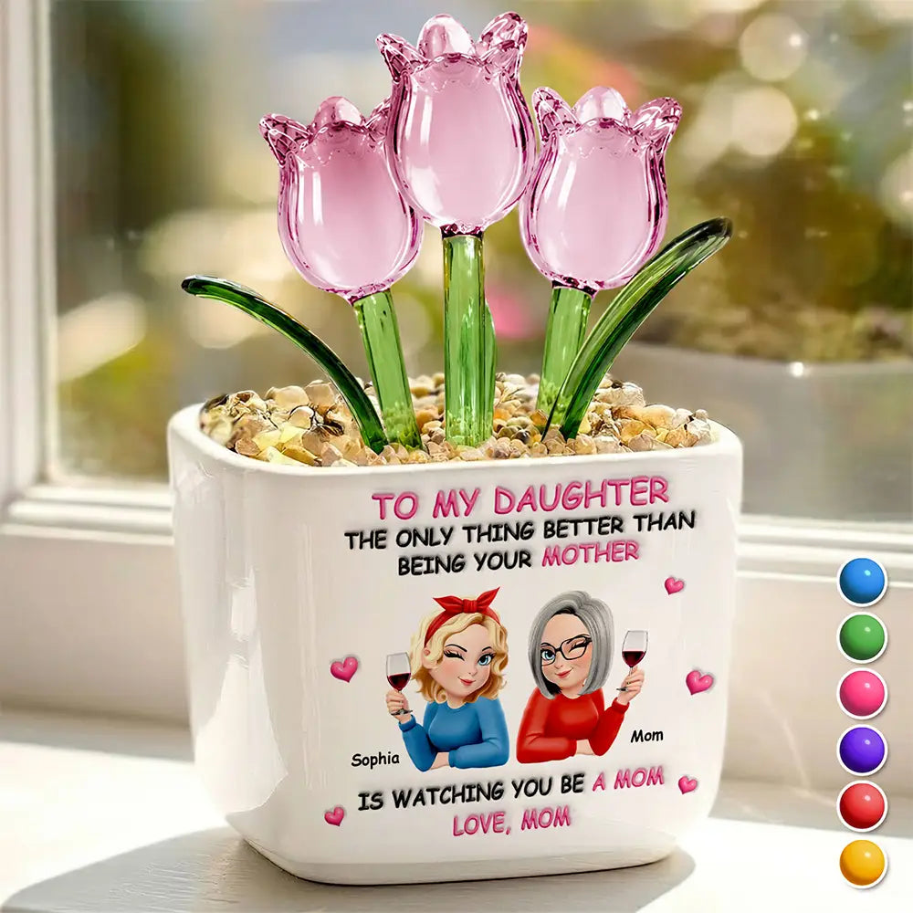 The Only Thing Better Than Being Your Mother - Personalized Glass Flower Plant Pot