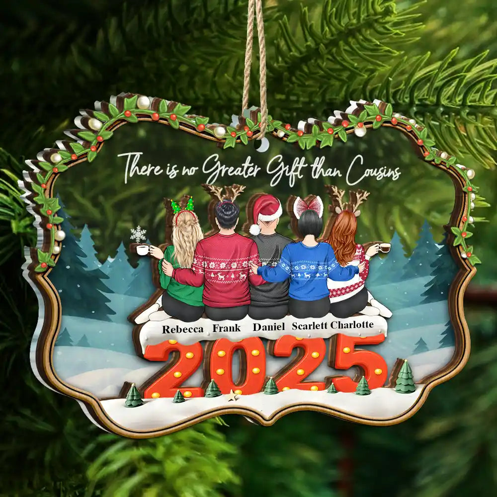 Gift For Bestie,Christmas,Gift For Sisters,Gift For Brothers,Gift For Sibling,Cousin,Love - There Is No Greater Gift Than Friendship - Personalized 2-Layered Mix Ornament