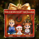 Gift For Grandkids,Grandma - Grandkids,Grandpa - Grandkids,Happy,Gift For Grandpa,Gift For Grandma,Gift For Grandparents,Gift For Kids,Christmas - There's No Greater Gift Than Grandkids - Personalized Custom Shaped Acrylic Ornament