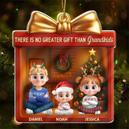Gift For Grandkids,Grandma - Grandkids,Grandpa - Grandkids,Happy,Gift For Grandpa,Gift For Grandma,Gift For Grandparents,Gift For Kids,Christmas - There's No Greater Gift Than Grandkids - Personalized Custom Shaped Acrylic Ornament