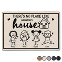 Gift For Grandma,Grandma,Grandkids,Gift For Grandpa,Grandpa - Grandkids,Gift For Grandparents - There's No Place Like Grandma House Stick Figure - Personalized Doormat