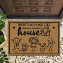 Gift For Grandma,Grandma,Grandkids,Gift For Grandpa,Grandpa - Grandkids,Gift For Grandparents - There's No Place Like Grandma House Stick Figure - Personalized Doormat