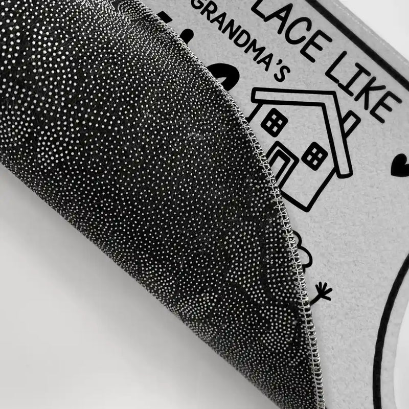 Gift For Grandma,Grandma,Grandkids,Gift For Grandpa,Grandpa - Grandkids,Gift For Grandparents - There's No Place Like Grandma House Stick Figure - Personalized Doormat