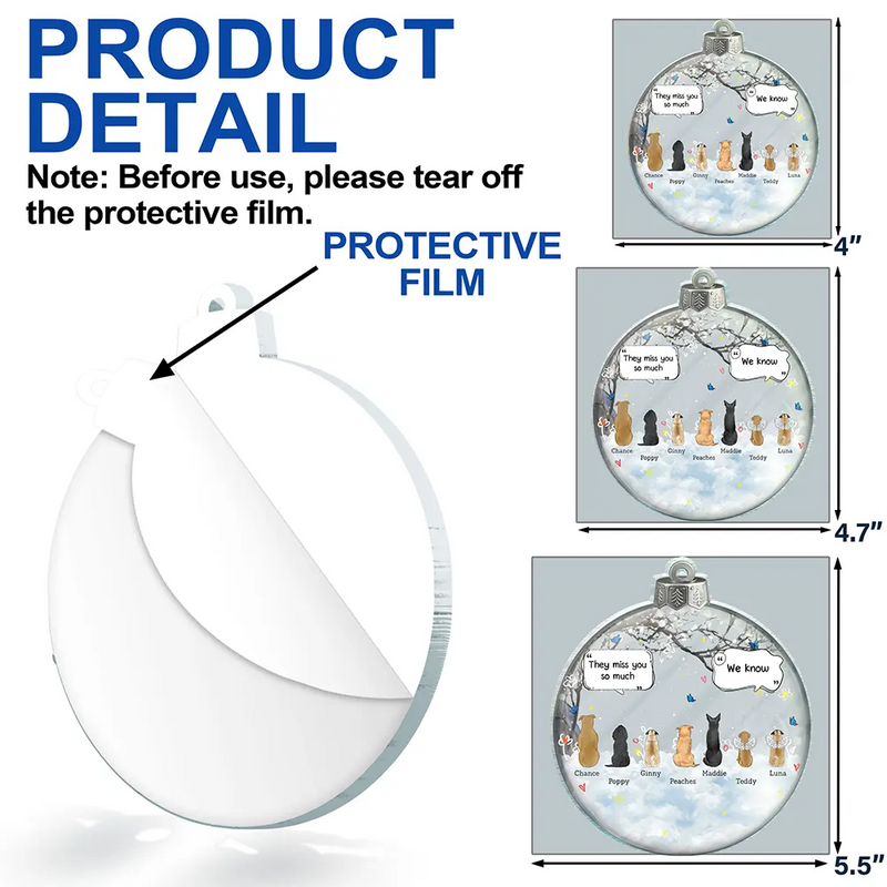 Sad,Pet Lovers,Christmas,Memorial - They Still Talk About You - Personalized Custom Shaped Acrylic Ornament