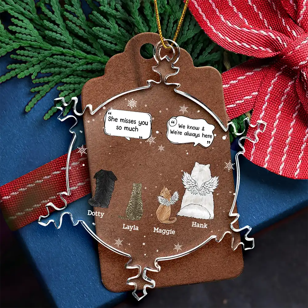 Sad,Memorial,Pet Lovers,Christmas - They Still Talk About You - Personalized Snowflakes Shaped Glass Ornament