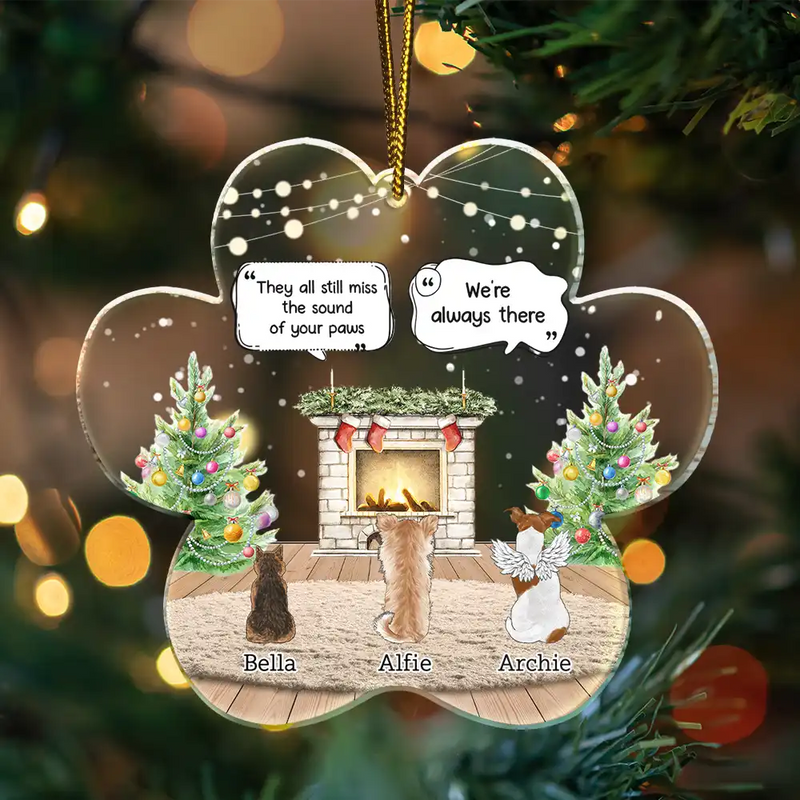 Sad,Memorial,Pet Lovers,Christmas - They Still Talk About You Cozy House - Personalized Custom Shaped Acrylic Ornament