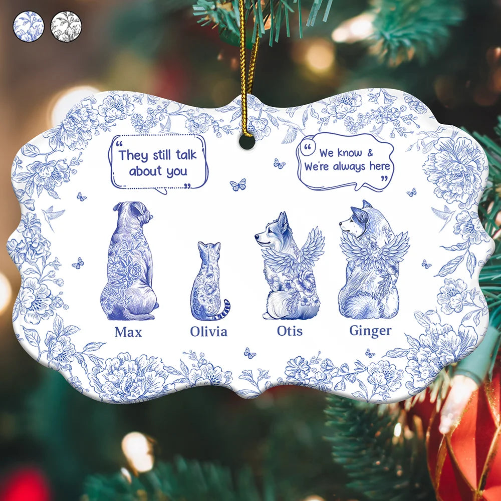 They Still Talk About You Toile - Personalized Medallion Ceramic Ornament