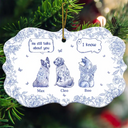 Sad, Memorial, Christmas, Dog Lovers, Pet Lovers, Cat Lovers - They Still Talk About You Toile - Personalized Medallion Ceramic Ornament
