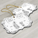 Sad, Memorial, Christmas, Dog Lovers, Pet Lovers, Cat Lovers - They Still Talk About You Toile - Personalized Medallion Ceramic Ornament