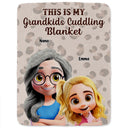 Gift For Grandma, Gift For Grandparents, Grandma - Grandkids, Happy - This Is My Grandkids Cuddling Blanket - Personalized Fleece Blanket, Sherpa Blanket