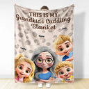 Gift For Grandma, Gift For Grandparents, Grandma - Grandkids, Happy - This Is My Grandkids Cuddling Blanket - Personalized Fleece Blanket, Sherpa Blanket