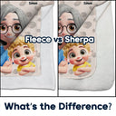 Gift For Grandma, Gift For Grandparents, Grandma - Grandkids, Happy - This Is My Grandkids Cuddling Blanket - Personalized Fleece Blanket, Sherpa Blanket