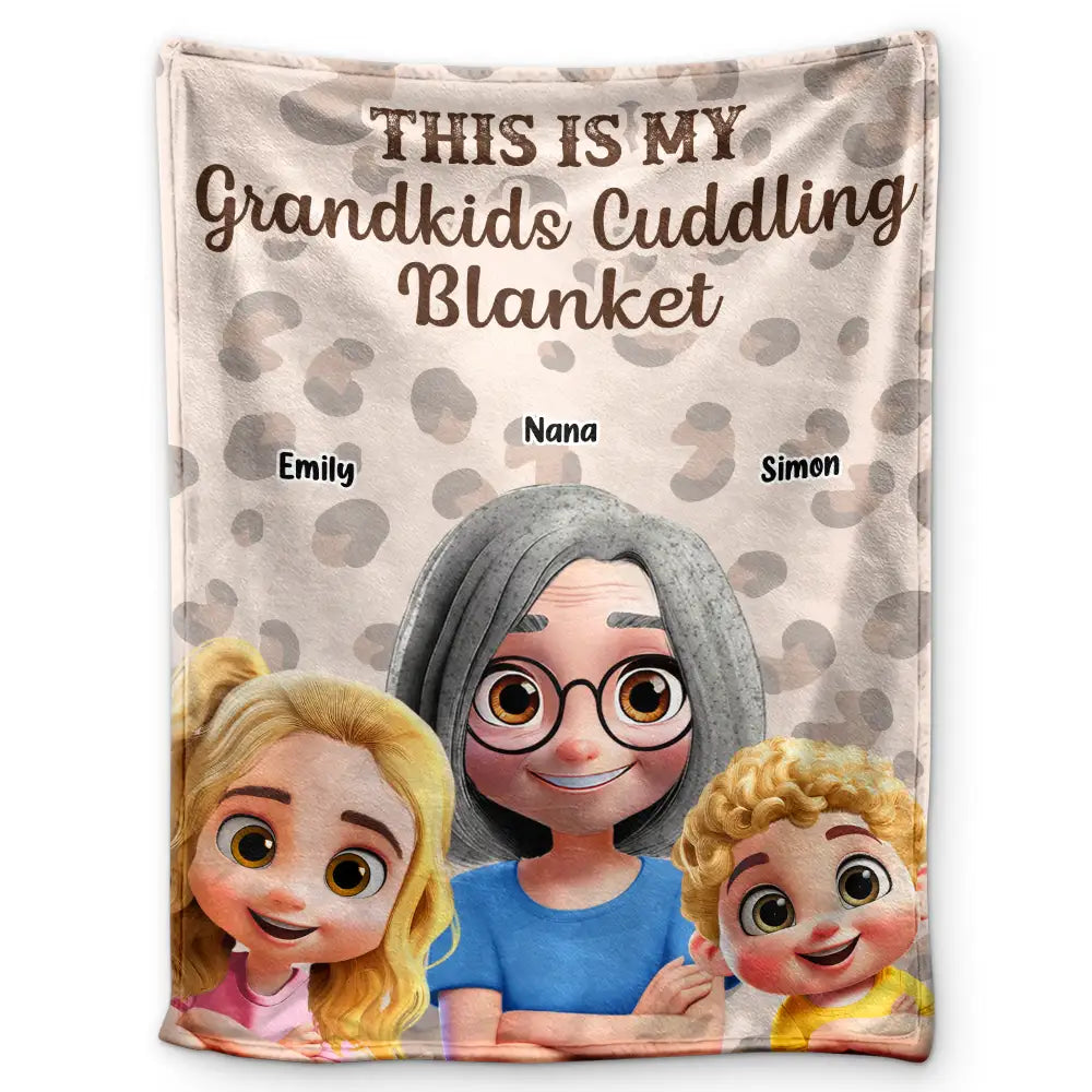 This Is My Grandkids Cuddling Blanket - Personalized Fleece Blanket, Sherpa Blanket