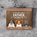 Gift For Yourself,Gift For Men,Gift For Father,Dog Lovers,Dog Dad - This Awesome Dog Dad Belongs To - Personalized Leather Wallet
