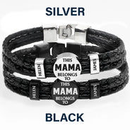 Gift For Father, Parents, Gift For Mother, Happy, Gift For Husband, Gift For Wife, Gift For Grandpa, Gift For Grandma - This Dad Belongs To - Personalized Leather Braided Bracelet
