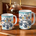 Gift For Father,Gift For Grandpa,Dad - Children,Happy - This Dad Grandpa Belongs To Handprints Icon - 3D Inflated Effect Printed, Personalized White Edge-to-Edge Mug