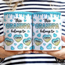 Gift For Father, Dad - Children, Happy - This Dad Grandpa Belongs To Heart Icon - 3D Inflated Effect Printed, Personalized White Edge-to-Edge Mug