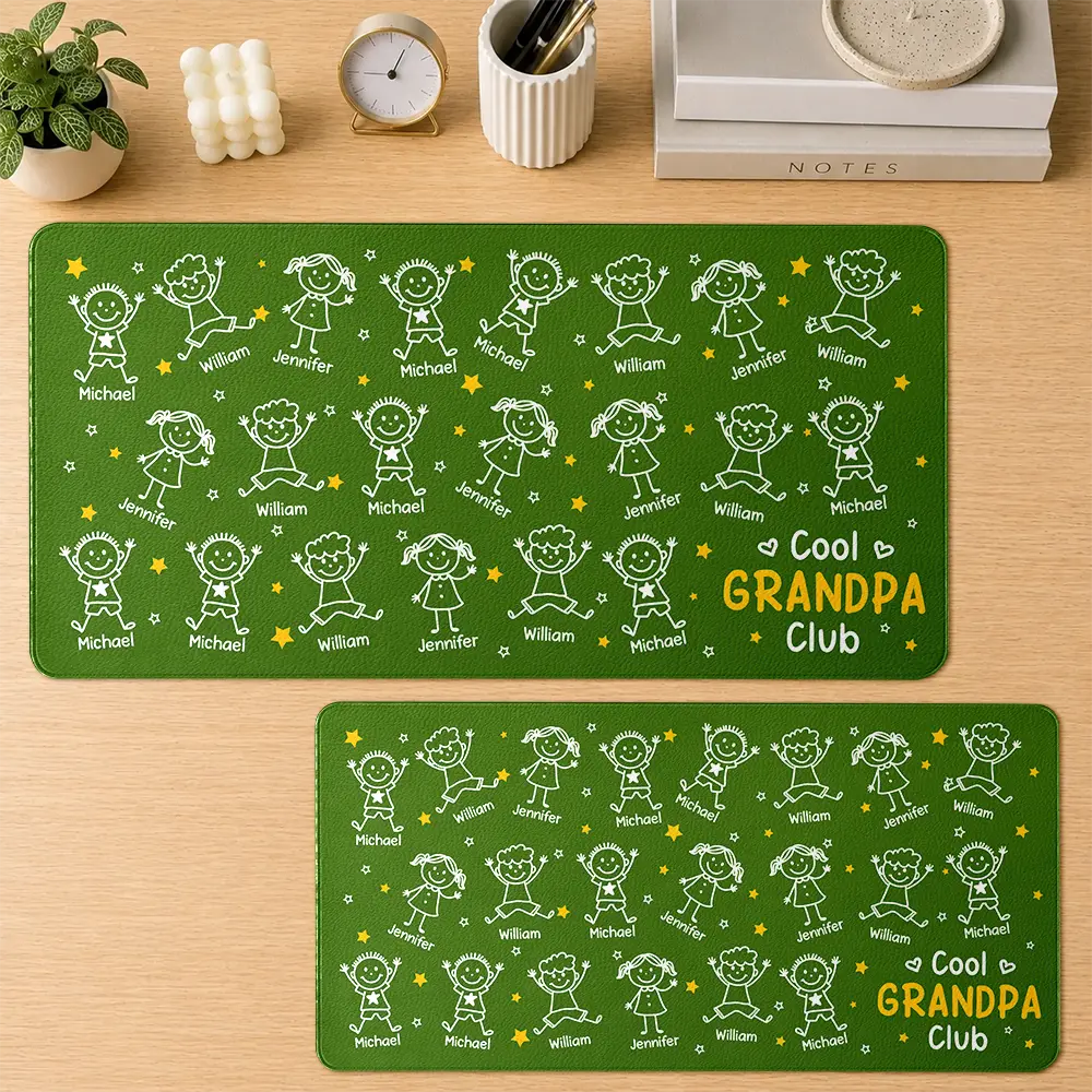 Gift For Father,Top Market,Proud,Icon - This Daddy Belongs To - Personalized Leather Desk Mat