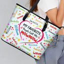 Gift For Mother,Gift For Grandma,Grandma,Grandkids - This Grandma Belongs To Blessed To Be Called Grandma - Personalized Leather Tote Bag