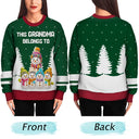 Gift For Grandma,Grandma,Grandkids,Christmas,Happy - This Grandma Belongs To Snowman - Personalized Unisex Ugly Sweater