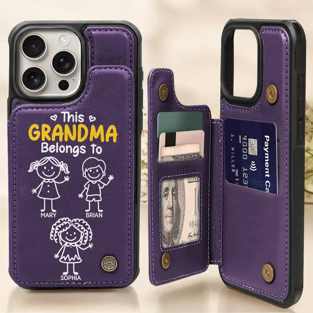 This Grandma Grandpa Belongs To Kids Pet - Personalized Leather Flip Wallet Phone Case