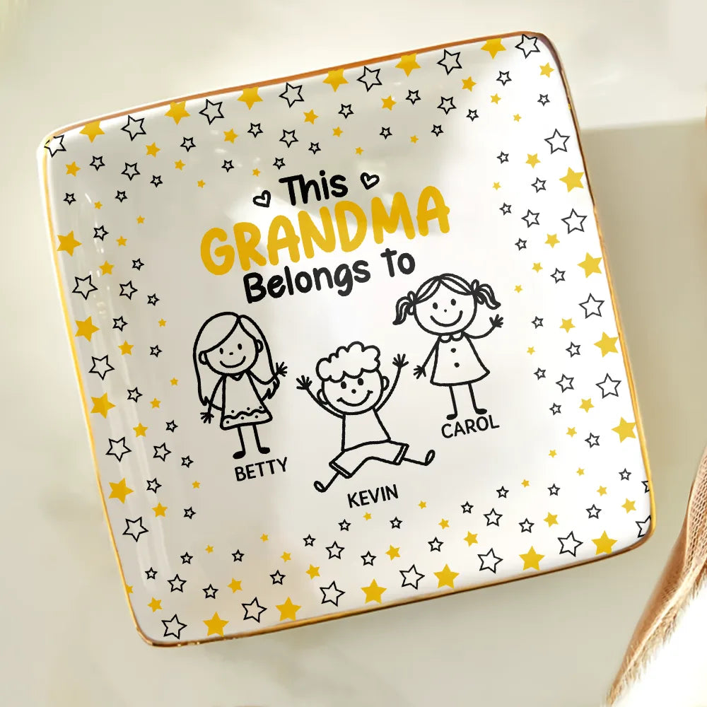 This Grandma Mom Belongs To Kids Pet - Personalized Ring Dish