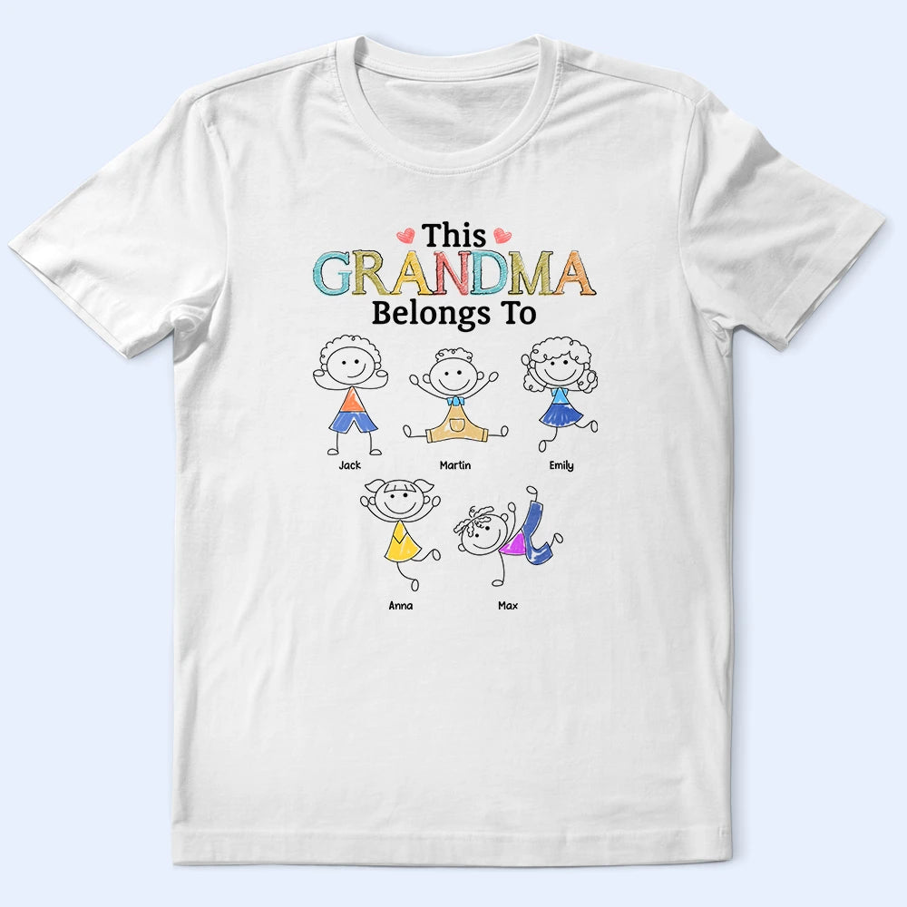 This Grandma Mommy Belongs To Funny Stick Figures - Personalized T Shirt