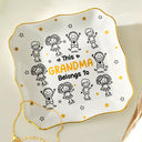 Gift For Grandma,Gift For Mother,Love - This Grandma Mommy Belongs To Kids Pet - Personalized Lace Square Jewelry Dish