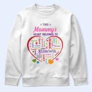 Gift For Mother,Gift For Grandma,Grandma - Grandkids,Mom - Children,Happy - This Grandma's Heart Belongs To - Personalized T Shirt