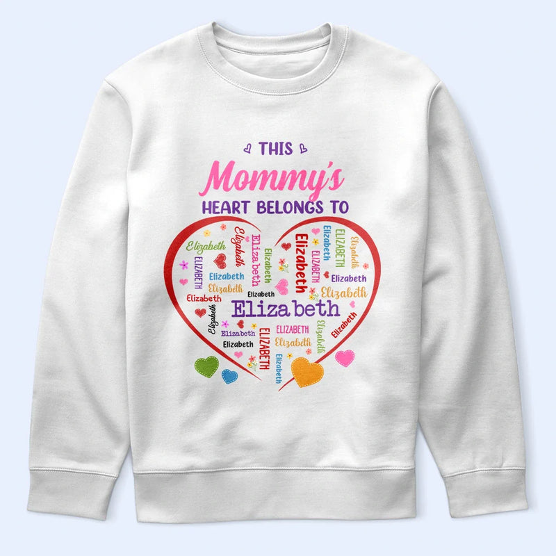 Gift For Mother,Gift For Grandma,Grandma - Grandkids,Mom - Children,Happy - This Grandma's Heart Belongs To - Personalized T Shirt