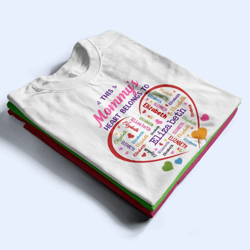 Gift For Mother,Gift For Grandma,Grandma - Grandkids,Mom - Children,Happy - This Grandma's Heart Belongs To - Personalized T Shirt