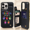 Gift For Grandpa,Gift For Father,Happy - This Grandpa Belongs To - Personalized Leather Flip Wallet Phone Case