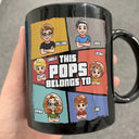 Gift For Grandpa, Gift For Grandparents, Funny - This Grandpa Belongs To Grandkids Pixel Fun Art - Personalized Black Mug