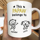 Gift For Grandpa, Gift For Father, Happy - This Grandpa Belongs To Kid Stick Figures - Personalized Mug