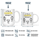 Gift For Grandpa, Gift For Father, Happy - This Grandpa Belongs To Kid Stick Figures - Personalized Mug