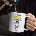 Gift For Grandpa, Gift For Father, Happy - This Grandpa Belongs To Kid Stick Figures - Personalized Mug