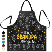 Gift For Grandpa,Gift For Grandma,Gift For Grandparents,Gift For Mother,Gift For Father,Christmas,Happy - This Grandpa Dad Belongs To Kids Pet - Personalized Apron