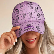 Gift For Grandpa,Gift For Grandma,Gift For Mother,Gift For Father,Happy - This Grandpa Dad Belongs To Kids Pet - Personalized Classic Cap