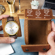 Gift For Grandpa,Gift For Father,Funny,Happy - This Grandpa Dad Belongs To Kids Pet - Personalized Leather Watch Case
