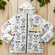 Gift For Grandparents, Gift For Grandpa, Gift For Grandma, Gift For Mother, Gift For Father, Happy, Christmas, Stick Figure - This Grandpa Dad Belongs To Kids Pet - Personalized Rain Jacket