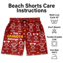 Gift For Grandparents,Gift For Grandpa,Gift For Grandma,Gift For Mother,Gift For Father,Happy,Christmas - This Grandpa Dad Belongs To Kids Pet - Personalized Unisex Beach Shorts