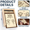 Grandpa,Grandkids,Dad,Sons,Gift For Grandpa,Gift For Father,Stick Figure - This Grandpa Dad Belongs To Kids Stick Figure - Personalized Wooden Matchbox