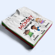 Gift For Grandpa,Gift For Grandma,Gift For Father,Gift For Mother,Happy - This Grandpa Daddy Belongs To Colorful Stick Figures - Personalized T Shirt