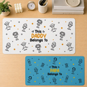 Gift For Husband,Gift For Men,Gift For Grandpa,Gift For Father,Icon,Adorable - This Grandpa Daddy Mommy Belongs To Kids Pet - Personalized Leather Desk Mat