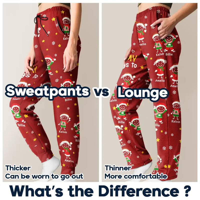 Gift For Grandpa, Gift For Grandma, Gift For Grandparents, Gift For Mother, Gift For Father, Christmas, Happy, Stick Figure - This Grandpa Grandma Belongs To Christmas Kid Stick Figures - Personalized Pajama Pants