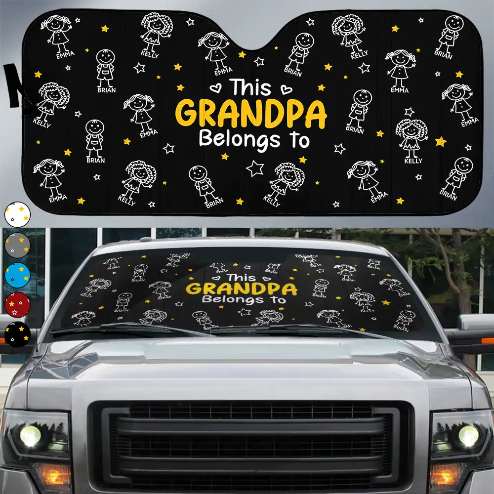 This Grandpa Grandma Belongs To Kids Pet - Personalized Auto Sunshade
