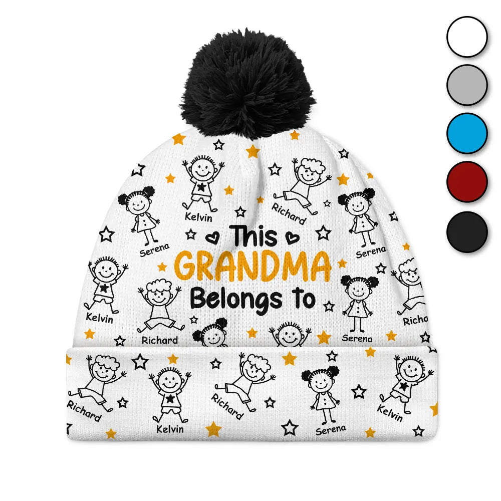 This Grandpa Grandma Belongs To Kids Pet - Personalized Bobble Beanie Hat